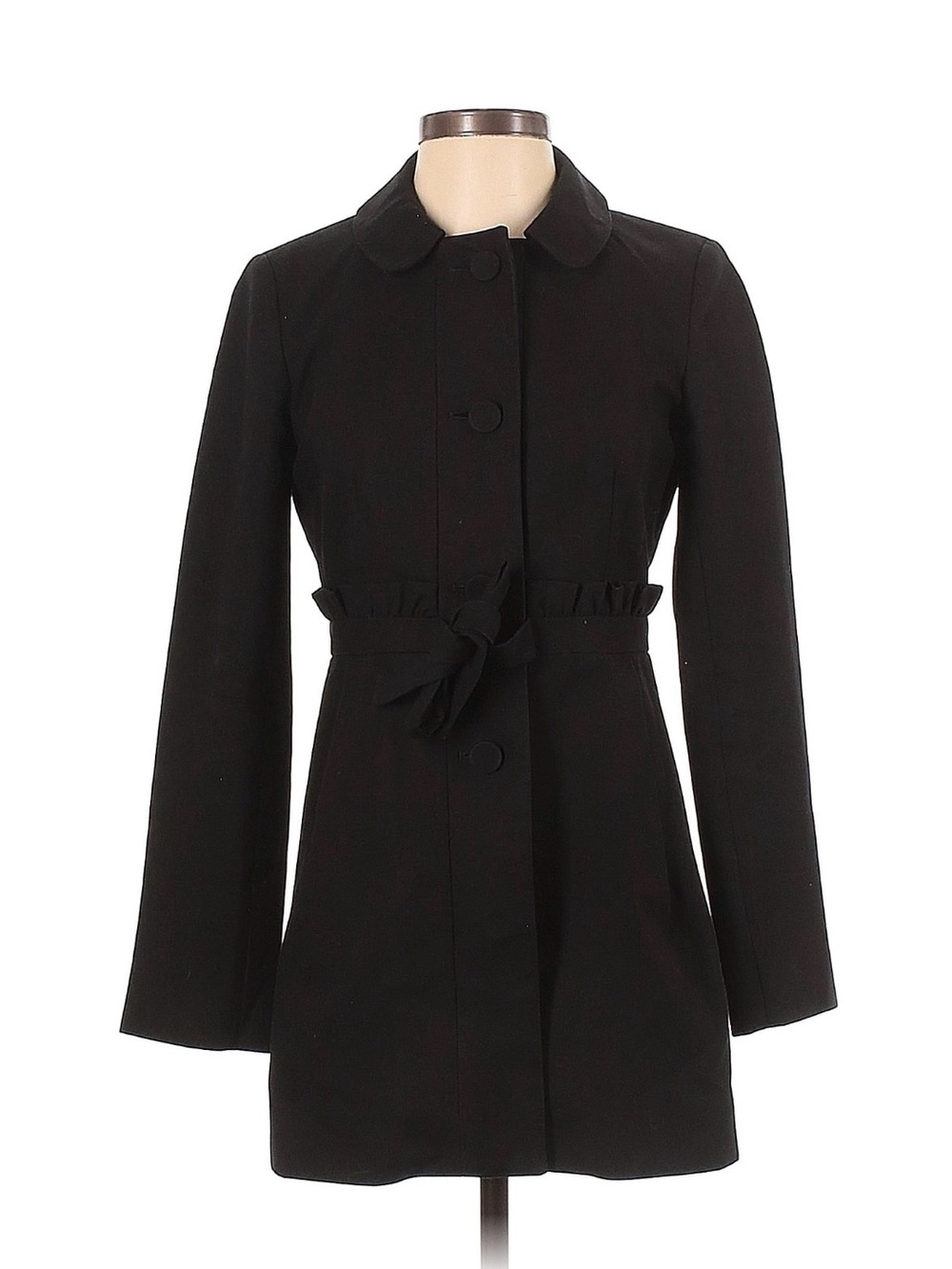 J. Crew Beltrd Ruffled Trench Coat Long